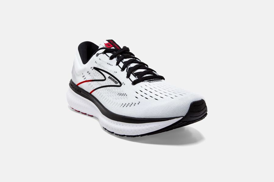 Brooks Israel Glycerin 19 Road Running Shoes Mens - White/Black/Red - FDK-864157